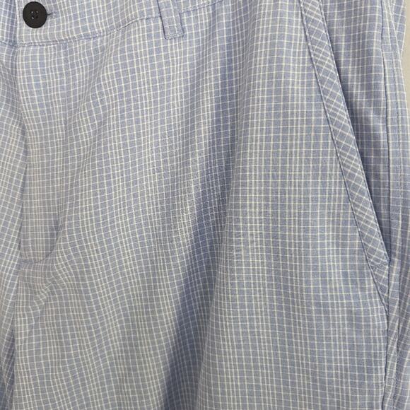 Men's Dunning Golf Shorts Pale Check Gingham Blue 38 Waist Preppy 10" Inseam - Picture 8 of 8